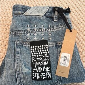 Ksubi Light Blue Studded Straight-Leg Jeans